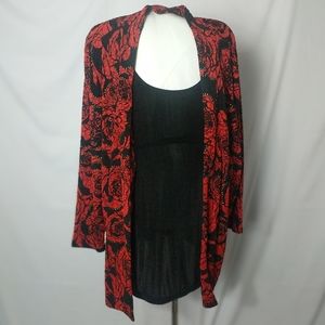 Red and black blouse